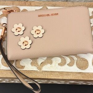 Michael Kors Blush Floral Wristlet